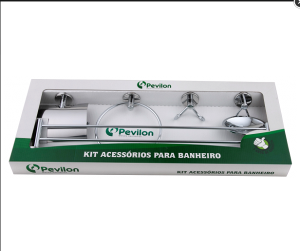 KIT ACESSORIOS BANHEIRO RAVENA CR 5100 - PEVILON